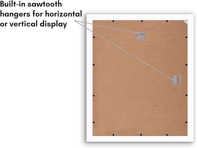 Americanflat 11.5x14 Picture Frame with Shatter-Resistant Glass - Use as 8.5x11 Frame with Mat or Display 11.5x14 Photo Without Mat - Signature Collection - Picture Frames for Wall Display - White