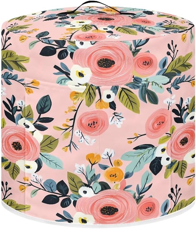 TODIYADDU Elegant Rose Pressure Cooker Cover for 3 Quart Insulated Kitchen Appliance Dust Cover for Round Pressure Cooker Slow Cooker Practical Air Fryer Accessories