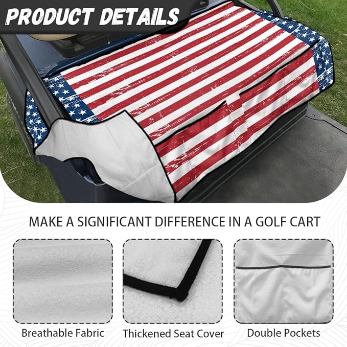 Golf Cart Seat Cushion Cover with Soft Microfiber Fabric and Waterproof Protection for Daily Use on Golf Carts