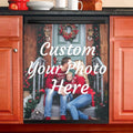 Custom Dishwasher Magnet Cover Panel with Pet Picture, Personalized Winter Sticker Cover for The Front Magnetic Decorative Refrigerator Washing Machine Door Cover Home Season Decor, 26" x 23"