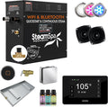 SteamSpa Steam System 6kW Steam Shower Generator with Bluetooth Wifi, Quickstart Continous Steam, Advanced Touch Pad Screen, Chroma Lights, Drain Pan and Auto Drain Chrome RVBS600CH-A
