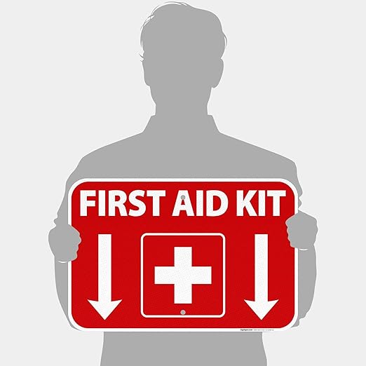 First Aid Kit Sign, (SI-1040) 12x18 Inches, 3M EGP Reflective .063 Aluminum, Fade Resistant, Made in USA