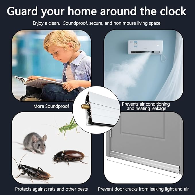 Automatic Door Sweeping Bottom Aluminum Alloy 36-inch Surface Mount Type - Suitable for Door Bottom Sealing Sound Insulation Windproof Dustproof Light Blocking and Small Animal Prevention