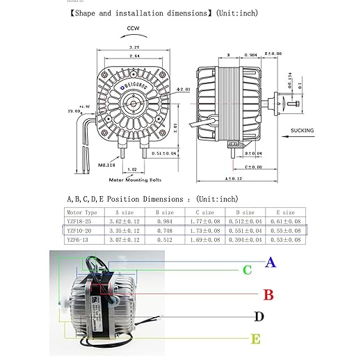 Condenser Fan AC Motor YZF10-20,Input Power 55W Output Power 10W Shaded Pole Motor for Refrigerator,Freezer,Small Ventilation Rquipment,UL Approved (120V 60Hz YZF10-20)