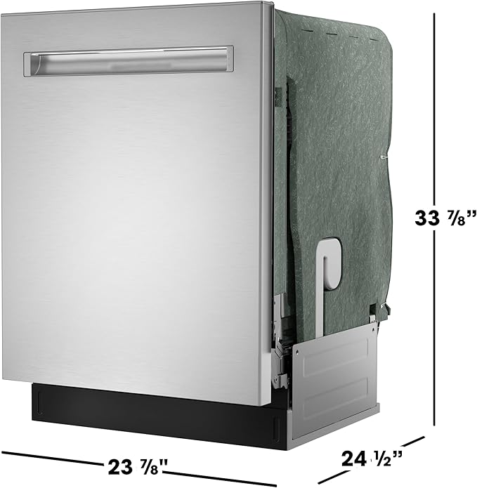 SHARP SDW6767HS Smart Dishwasher Works with Alexa. Includes LED Interior lights, Stainless Steel interior, Heated Dry with Fan Assist, Wash Zone cleans half load on either rack, Adjustable Third Rack