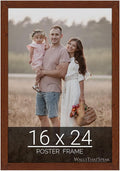 wallsthatspeak 16x24 Dark Walnut Rustic Pine Picture Frame for Puzzles Posters Photos or Artwork