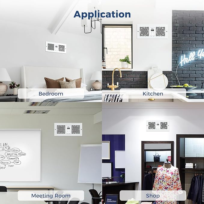 ALORAIR Room to Room Fan with Remote Control, Through Wall Ventilation Fan with Dual Fans, Air Circulation System for Kitchen, Room, Laundry, RTR300