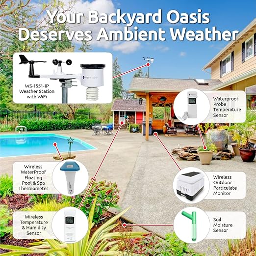 Ambient Weather WS-1553-IP Smart Wireless Weather Station with Remote Monitoring and Alerts