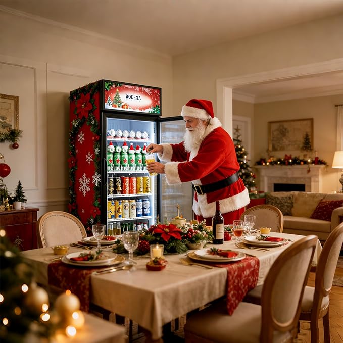 BODEGACOOLER Commercial Beverage Refrigerator and Cooler, 10.0 Cu.Ft Commercial Merchandiser Refrigerator with Soft LED Light, Commercial Fridge, Display Refrigerator with 240 cans & 120 bottles.