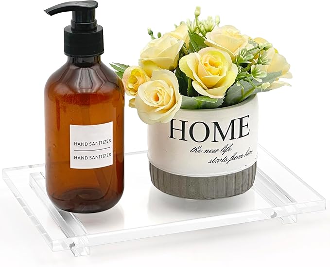 Acrylic Soap Tray, Soap Pedestal Stand Sink Tray, Soap Bottle Riser Stand for Kitchen Bathroom, Clear