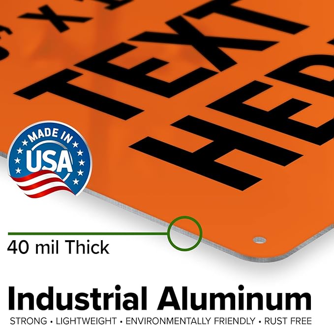 Custom warning Sign, OSHA Sign, 10x14 Inches, Rust Free .040 Aluminum, Fade Resistant, Made in USA by My Sign Center