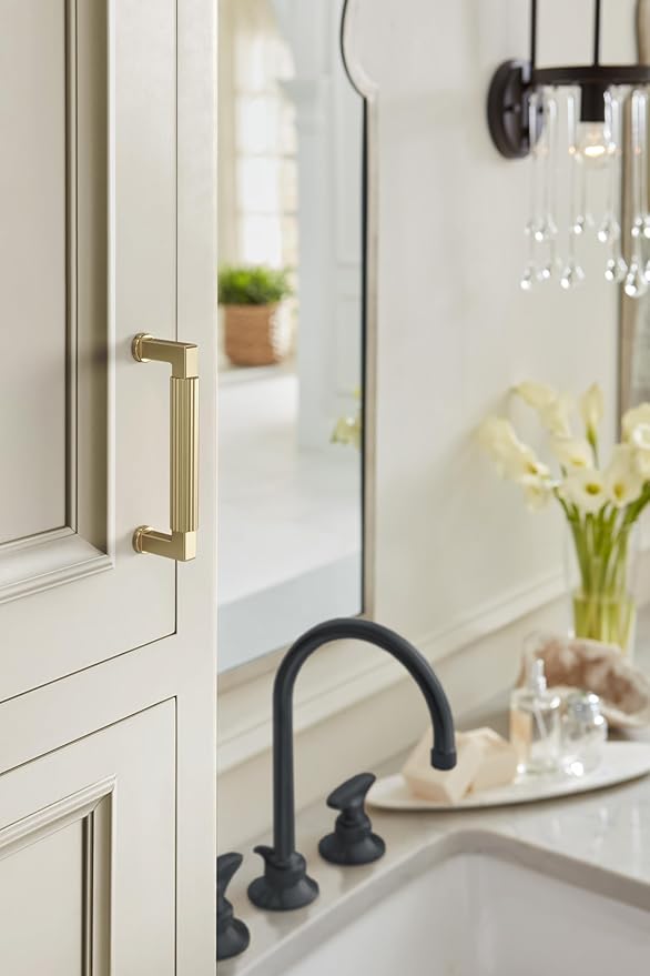 Amerock Ballard 3-3/4 inch (96mm) Center-to-Center Golden Champagne Cabinet Pull, BP37643BBZ