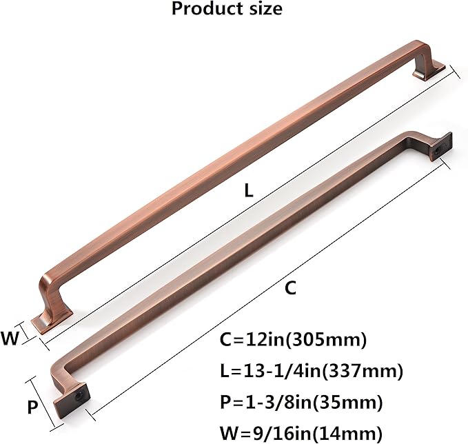 khtumeware 6 Pack 12 Inch Kitchen Cabinet Handles Brushed Antique Copper Cabinet Pulls Drawer Pulls Kitchen Cabinet Hardware Kitchen Handles for Cabinets Cupboard Handles Drawer Handles