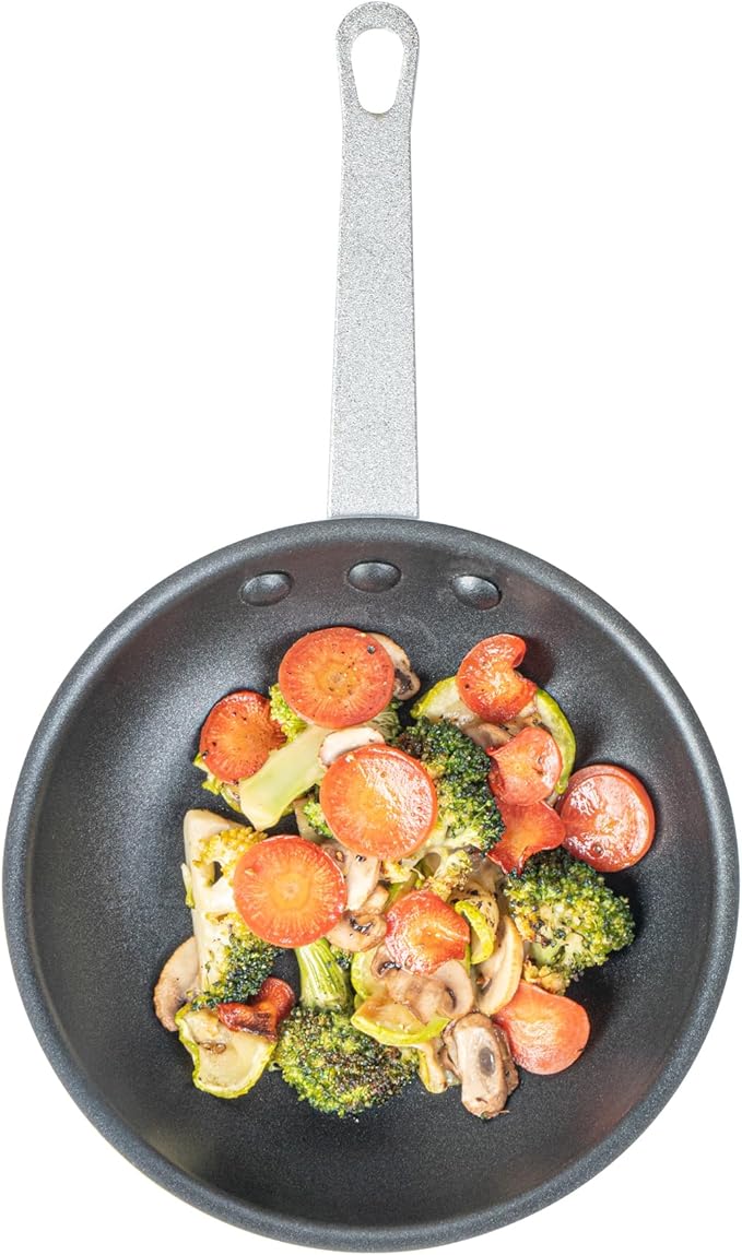 Restaurantware-Met Lux 7 Inch Fry Pan, 1 No-Stick Frying Pan - Induction-Ready, Triple-Riveted, Black Aluminum Cooking Skillet, Durable, For Searing, Sautéing, And Browning Food