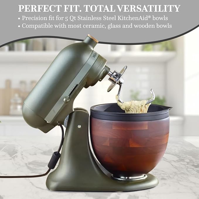 MixAid™ Silicone Bowl Liners for KitchenAid Tilt-Head 5 Qt Stand Mixers – 3 Silicone Liners & Lids – Replacement Mixer Accessories – Dishwasher Safe – Mixing Bowl Inserts – Not for Bowl-Lift Models