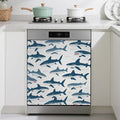 Cute Shark Dishwasher Magnet Cover,Wild Fish Kitchen Decor Waterproof Refrigerator Magnet Appliance Cover Protector,23Wx26H Inches