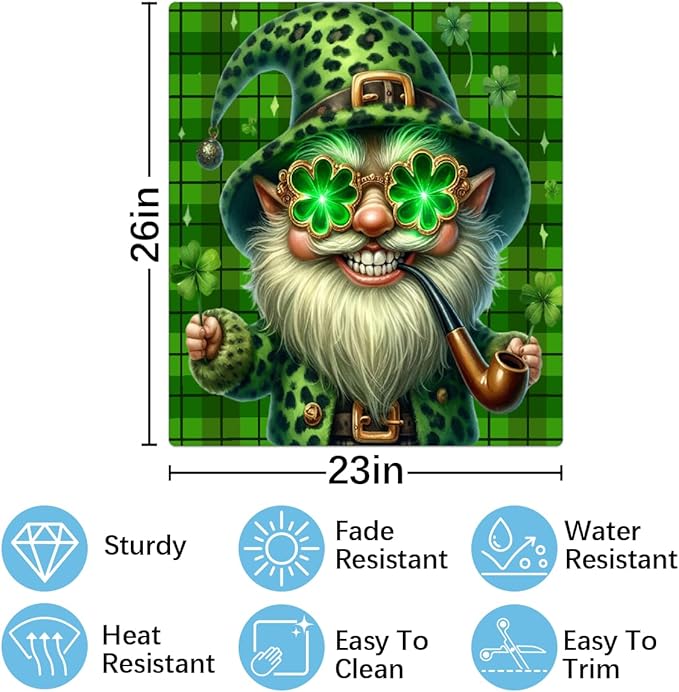 St Patrick Green Funny Gnome Dishwasher Magnet Cover Magnetic Dishwasher Decorative Cover Front Dishwasher Door Covers Reuseable Dishwasher Covers Decal for Kitchen Home Decorative