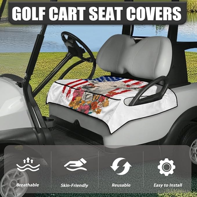 Golf Cart Seat Cover Cushion Made for Long Outdoor Rides, Featuring Breathable Fabric, Waterproof Layer and Secure Non-Slip Design