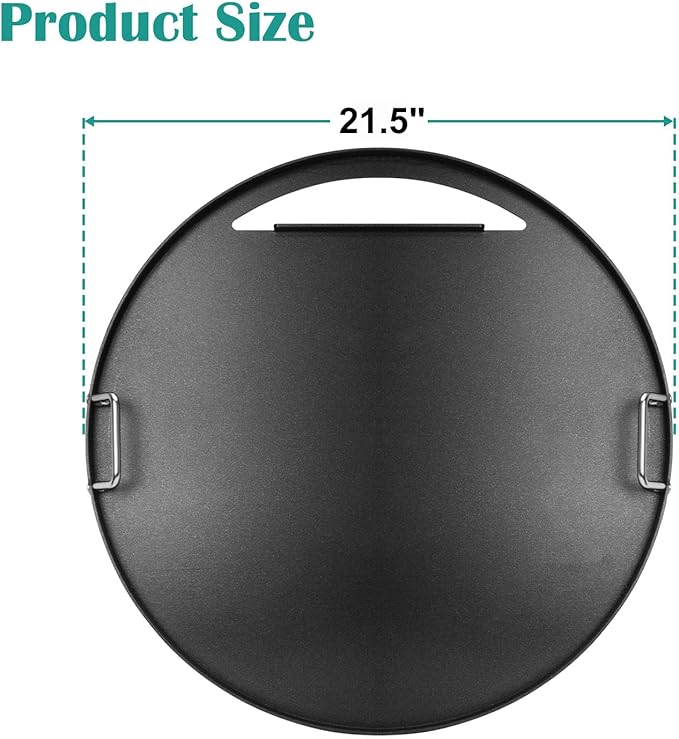 Full Size Griddle Inserts for Weber 22" Charcoal Grills, Flat Top Griddle for Weber 22" Original Kettle, Master-Touch and Performer Deluxe Charcoal Grill, Compatible Other 22 inch Round Grills