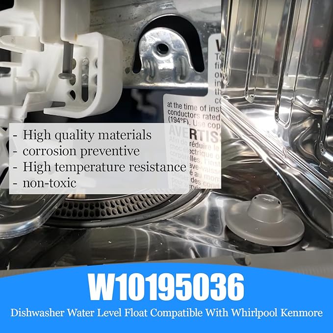 W10195036 Dishwasher Float Assembly for Whirlpool Dishwashers - Budora - W10195036, 1872050, PS11750028， WPW10195036