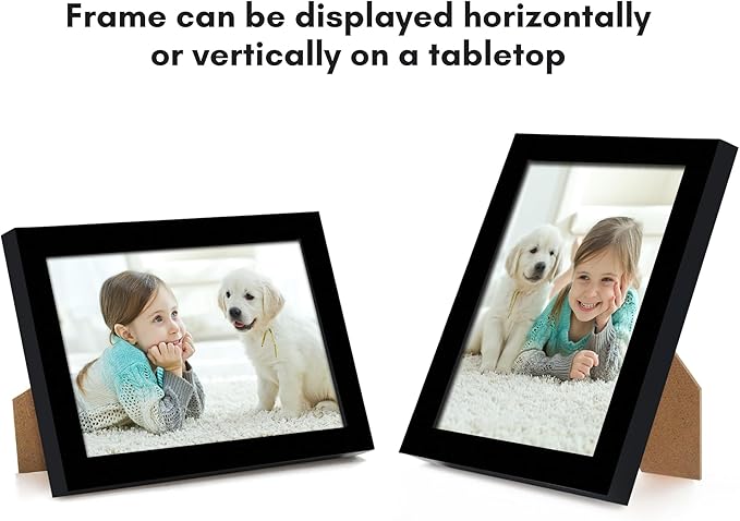 Americanflat 3.5x5 Picture Frame with Polished Plexiglass - Streamline Collection - Thin Border Picture Frame for Wall Display - Hanging Hardware Included - Black