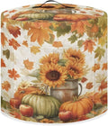 Fall Decor Stain-resistant Pressure Cooker Dust Cover Accessories for 3 Quart, Kitchen Appliance Air Fryer Rice Cooker Cover with Top Handle and Storage Pocket Sunflower Pumpkins