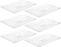 CURTA 6 Pack NSF Commercial Food Pan Cover, Full Size Clear Polycarbonate Notched Lid with Handle for Commercial Food Pan, Dishwasher & Freezer Safe Plastic Clear