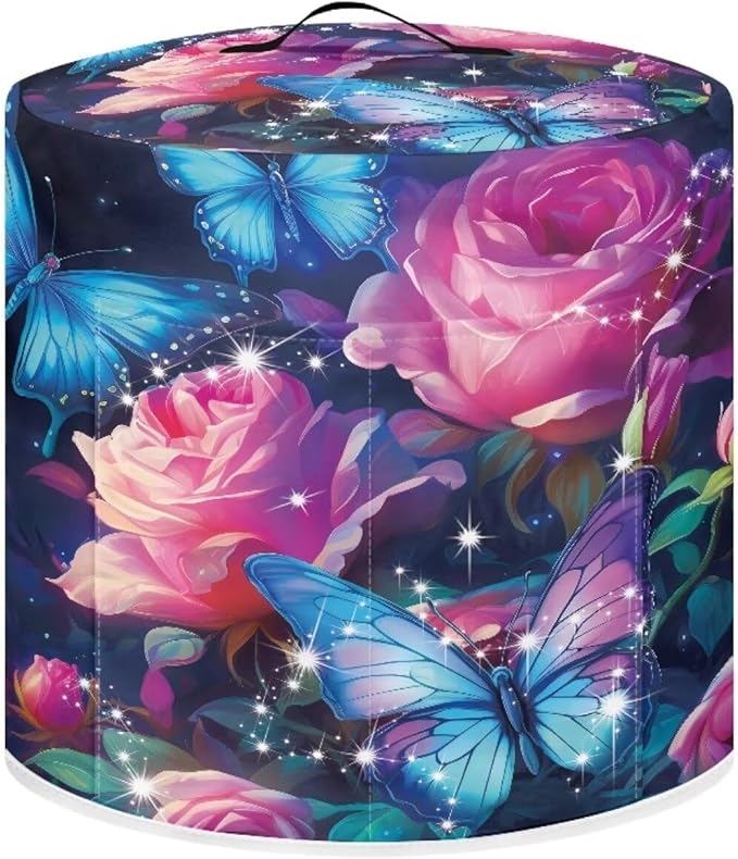 Butterfly Floral Pressure Cooker Cover for Women Dust Protection Insulated Rice Cooker Cover with Easy to Clean Lining Dust Cover with Pockets for Instant Pot 6 Quart Appliance Cover