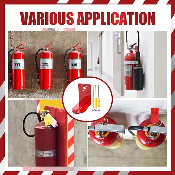 4 Pack Fire Extinguisher Mounts & Brackets, Fire Extinguisher Wall Hook Holder Hanger for 20 lb fire Extinguisher Mount