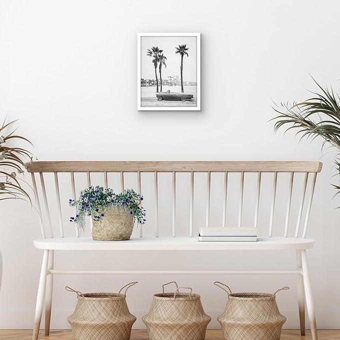 Americanflat 8x10 Picture Frame with Shatter-Resistant Glass - Streamline Collection - Thin Border Photo Frame for Tabletop and Wall Display - Hanging Hardware and Easel Stand Included - White
