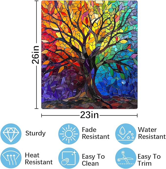 Dishwasher Magnet Cover Abstract Rainbow Tree of Life Front Dishwasher Cover Decoration Reusable Magnetic Door Cover Panel Decal Home Appliances Stickers Kitchen Refrigerator Fridge 23"x26"