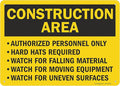 SmartSign "Construction Area - Authorized Personnel Only, Hard Hats Required" Sign | 10" x 14" Aluminum
