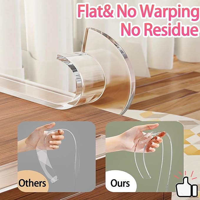 Clear Baby Edge & Corner Protector Strip - 1.8 in × 13 FT Self-Adhesive Safety Bumper, Transparent Anti-Collision Guard for Table, Cabinet, Furniture & Wall | Baby Proofing Essential
