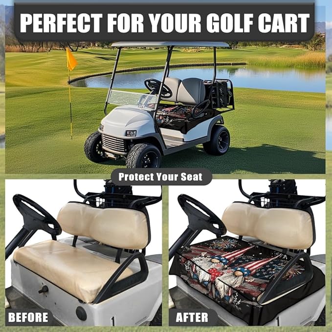 Golf Cart Seat Cushion Cover with Secure Non-Slip Design and Waterproof Layer for Daily Outdoor Riding Comfort