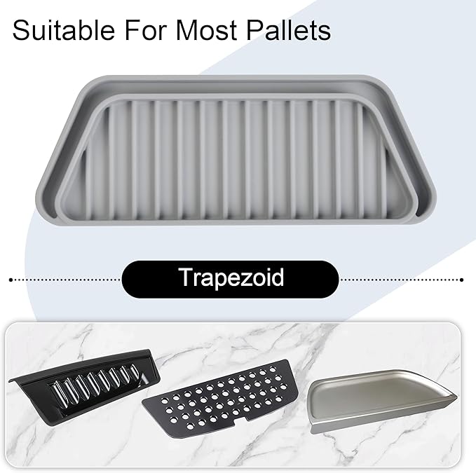 KindGa Refrigerator Drip Catcher Tray,Protector Ice and Water Dispenser Pan,Fridge Spills Water Pad Catch Basin for Drainage (Rectangular,Grey)