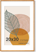 Axeman 20x30 Frame - Solid Teak Wood Picture Frame Matted to 16x24 - Rounded Corner 20 x 30 Poster Frame with Tempered Glass for Wall Display