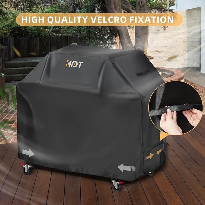 KPT 60 Inch Grill Cover for Outdoor Grill - Heavy Duty Waterproof 420D BBQ Cover with Hook, Air Vent, Buckle - Gas Grill Cover, UV & Fade Resistant, BBQ Grill Cover for Weber, Nexgrill, Char Broil
