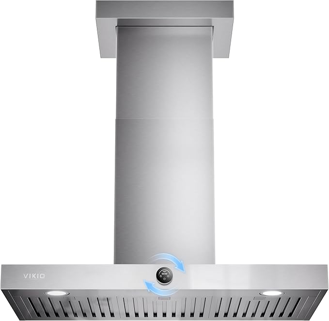36 Inch Wall Mount Range Hood 1200CFM, Stainless Steel Convertible Ductless/Ducted Stove Vent Hood, Low Noise Kitchen Vent Hoods with Duct Cover, 2 Lights 3 Baffle Filters, Touch & Knob Control