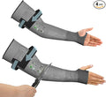 Schwer AIR-SKIN ANSI A6 Cut Resistant Arm Sleeves for Men & Women, Arm Protectors for High Risk Work, Gardening Sleeves, 2 Pairs, Dark Grey, 18 IN