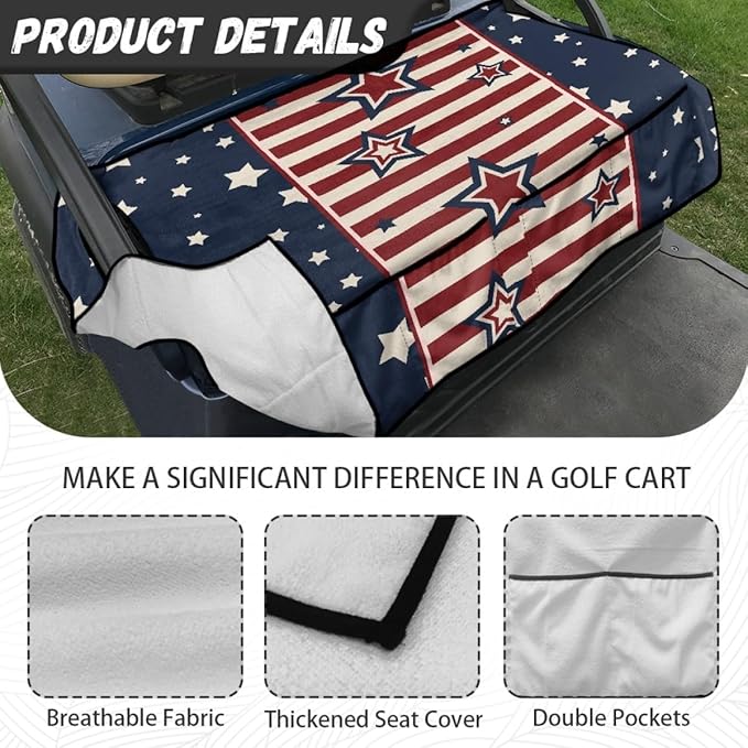 Golf Cart Seat Cushion Cover Designed to Protect Seats from Sweat and Dirt, Featuring Waterproof Construction and Soft Fabric