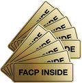 Signs ByLITA Standard FACP Inside Sign | Fire Safety Signage (Brushed Gold) - Small 10 Pack