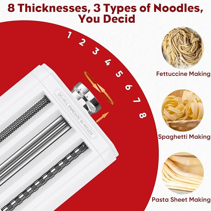 Pasta Attachment for KitchenAid Stand Mixer, 3-1 Pasta Maker Kitchenaid Attachment, Included Pasta Sheet Roller, Spaghetti Cutter, Fettuccine Cutter, Pasta Maker Machine by TPGSING