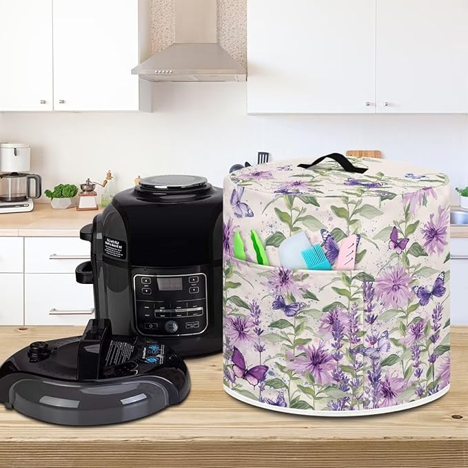 Elegant Floral Dust Cover Instant Pot Heavy Duty Waterproof Dust Pressure Cooker Cover Case for Instant Pot Pressure Cooker Instant Pot Appliance Covers Pressure Cooker Size L