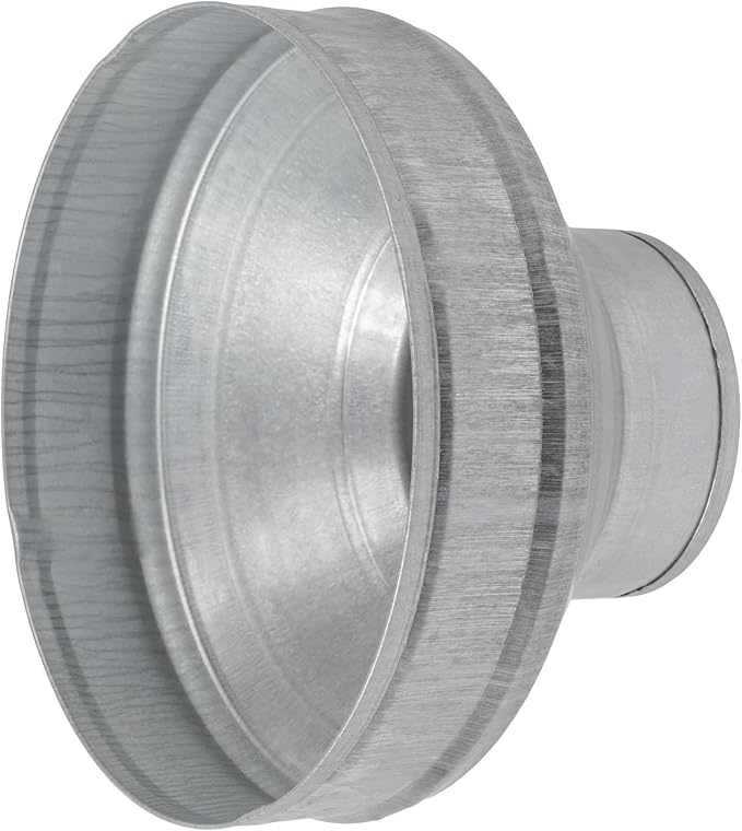 8" to 4" Inch Duct Pipe Adapter - Galvanized Steel HVAC Ducting Reducer for Ventilation - PVC Pipe, Hose Coupler - Heavy Duty Exhaust, Air Conditioner Fittings - Vent Flange Connector