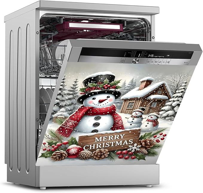 Christmas Dishwasher Magnet Sticker Cover Panel Decal Refrigerator Magnetic Sticker Decorative for Kitchen Decoration,Fridge Door Cover, Appliances Stickers 23"x26"