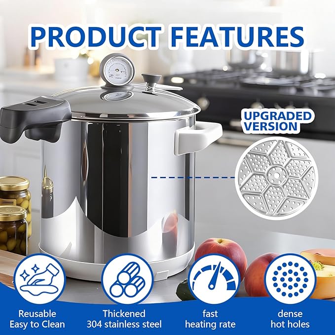 2 Pcs Pressure Canner Rack, 11-inch Thickened Cooker Racks, 304 Stainless Steel Premium Canning Pot Rack for Pressure Canner - Compatible with Presto