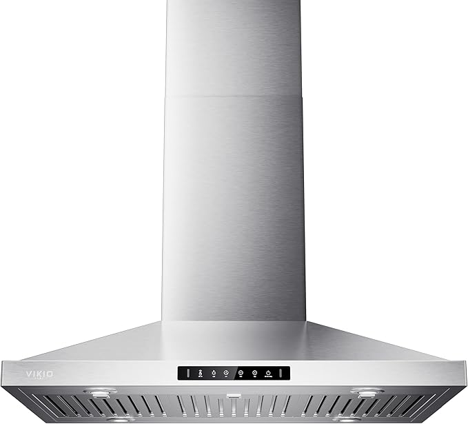36In Island Range Hood, 390 CFM Stainless Steel Ducted Island Mount Range Hood, kitchen island vent hood with 3-Speed Fan, Touch/Gesture, 3 Stainless Steel Baffle Filters, Ceiling Mount