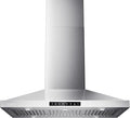 Island Range Hood 36 Inch, 390 CFM kitchen Hood with Touch/Gesture, Ceiling Mount, Convertible Ducted/Ductless, 3-Speed Fan, 3 Stainless Steel Baffle Filters
