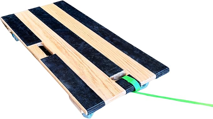 RoverMax GlidePro XL Appliance Dolly with Strap Slot – 18"x40" Solid Oak Deck, 3.5” Non-Marking Wheels, 1000 lbs Capacity for Heavy Appliances – Made in USA