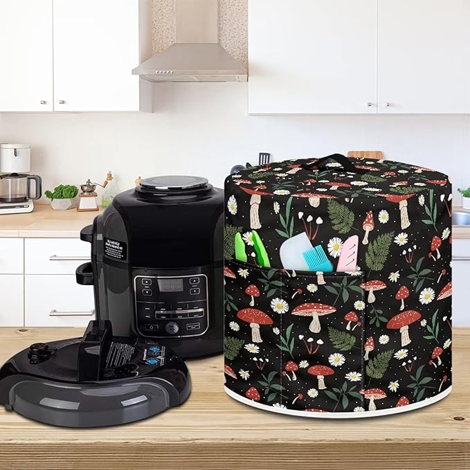 Mushroom Kitchen Decor Accessories Appliance Dust Cover for Electric Pressure Cooker/Air Fryer/Rice Cooker/Steamer/Toaster,Pressure Cooker Cover 6 qt
